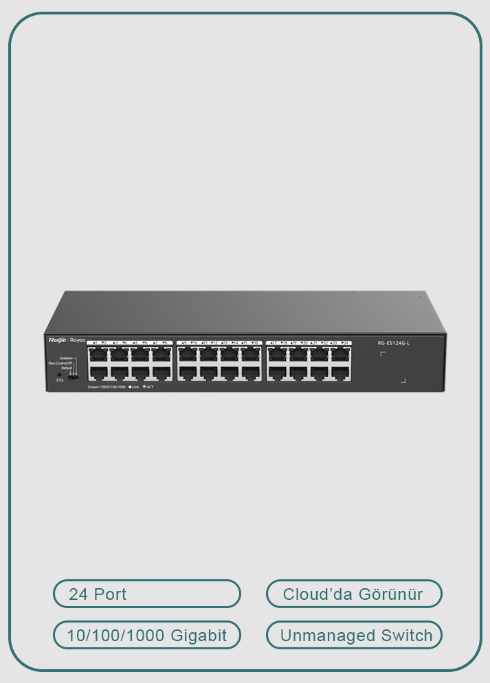 Ruijie Reyee RG-ES124G-L 24 Port 10/100/1000 Mbps Gigabit Switch