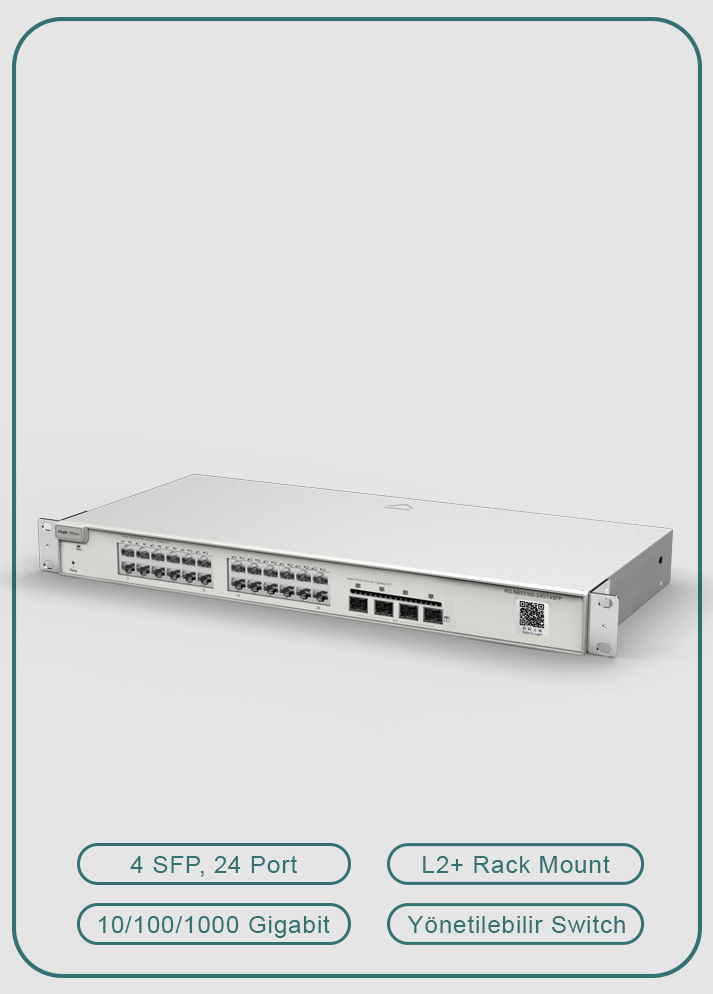 Reyee RG-NBS5100-24GT4SFP 24 Portlu, 10/100/1000 Gigabit, L2+ Yönetilebilir Switch, 4 SFP